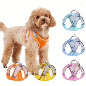 Leash Dog Reflective Soft Mesh Harness Small Medium Breeds Reflective Pets Dogs Accessories Collar Collars Flexi Vests