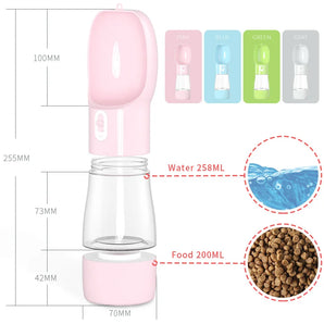 Pet Dog Water Bottle Feeder Bowl Portable Dog Water Bottle with Food Cup Pets Travel Drinking Dog Bowls Water Bowl for Dogs