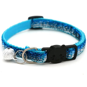 Cat Collar Adjustable with Bell Breakaway Adjustable Kitten Cat Sequin Collar Neck Strap Cat Pet Supplies Puppy Accessories