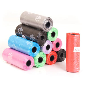 Pet Poop Bags Disposable Dog Waste Bags Bulk Poop Bags with Leash Clip and Bone Bag Dispenser 5 Rolls of 75 Pcs Bags