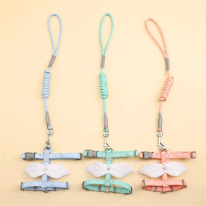 Sweet Angel Wing Cat Harness 120cm Leash Outdoor Cat Dog Harness and Leash Set Water Proof Vest Chest Strap Kitten Accessories