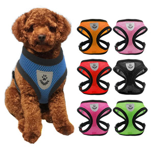 Cat Dog Adjustable Harness Vest Walking Lead Leash For Puppy Dogs Cat Collar Polyester Mesh Harness For Small Medium Dog Cat Pet