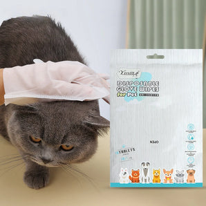 Pet Disposable Cleaning Gloves Wash Free Cats Dogs SPA Bath Supplies Massage Non Woven Fabric No Rinse Soft Eye Wipes