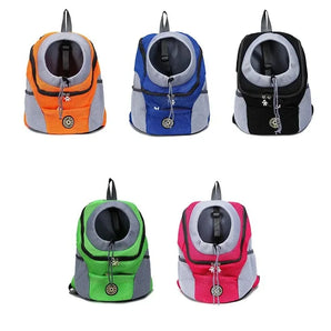 New Double Shoulder Portable Travel Backpack Outdoor Pet Dog Carrier Bag Pet Dog Front Bag Mesh Backpack