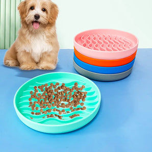 Pet Slow Food Bowl Feeding Silicone Anti-Choking Dish For Cats And Dogs Non-Slip Easy To Clean Thickened Licking Pads