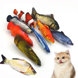 Cat Toy Training Entertainment Fish Plush Stuffed Pillow Simulation Fish Cat Toys Fish Interactive Pet Chew Toy Pet Supplies