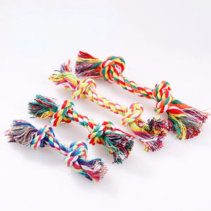 Double-section Dog Biting Rope Cat Dog Rope Knot Training Anti-biting Rope Knot Ball Molar Manual Dog Toys for Small Large Dogs