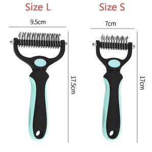 Dog Hair Remover Comb Pet Fur Knot Cutter Double Sided Brush Long Curly Hair Cleaner Cat Grooming Shedding Tools Pet Suppliers