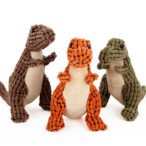 Cats And Dogs Pet Plush Dinosaur Toys Indestructible Plush Dinosaur Chew Toys Squeaky Stuffing Pet Supplies For Small Big Dogs