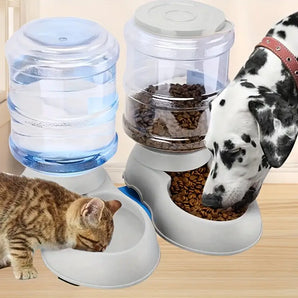 Large Capacity Transparent Pet Feeder/Water Fountain, Water/Food Feeder Dispenser For Cats And Dogs