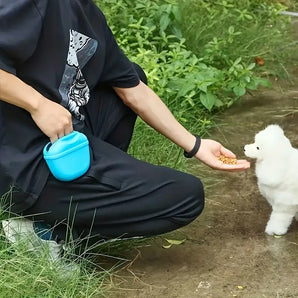 Train Your Pet Easily with this Portable Silicone Pet Training Bag - Perfect for Dog and Cat Snacks!