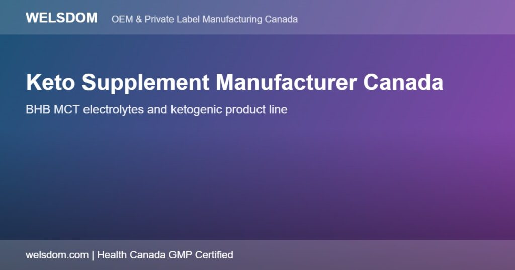 Keto supplement manufacturer Canada private label ketogenic products - Welsdom