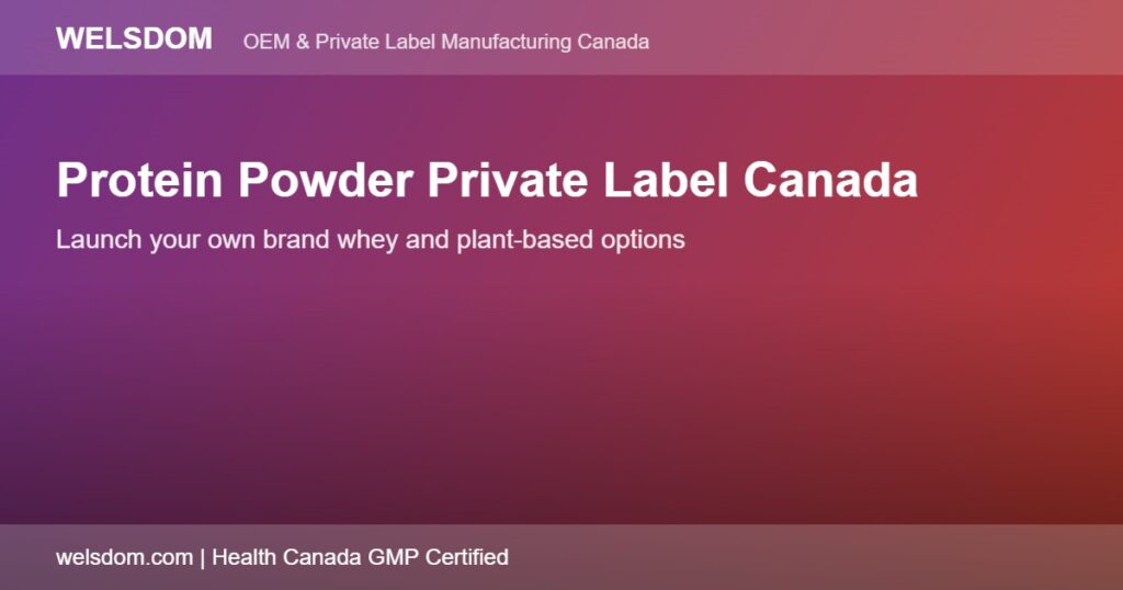 Protein powder private label Canada custom formulation brand launch - Welsdom