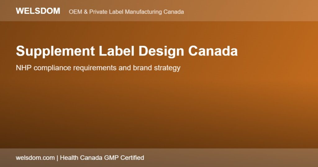 Supplement label design Canada NHP compliance brand strategy - Welsdom